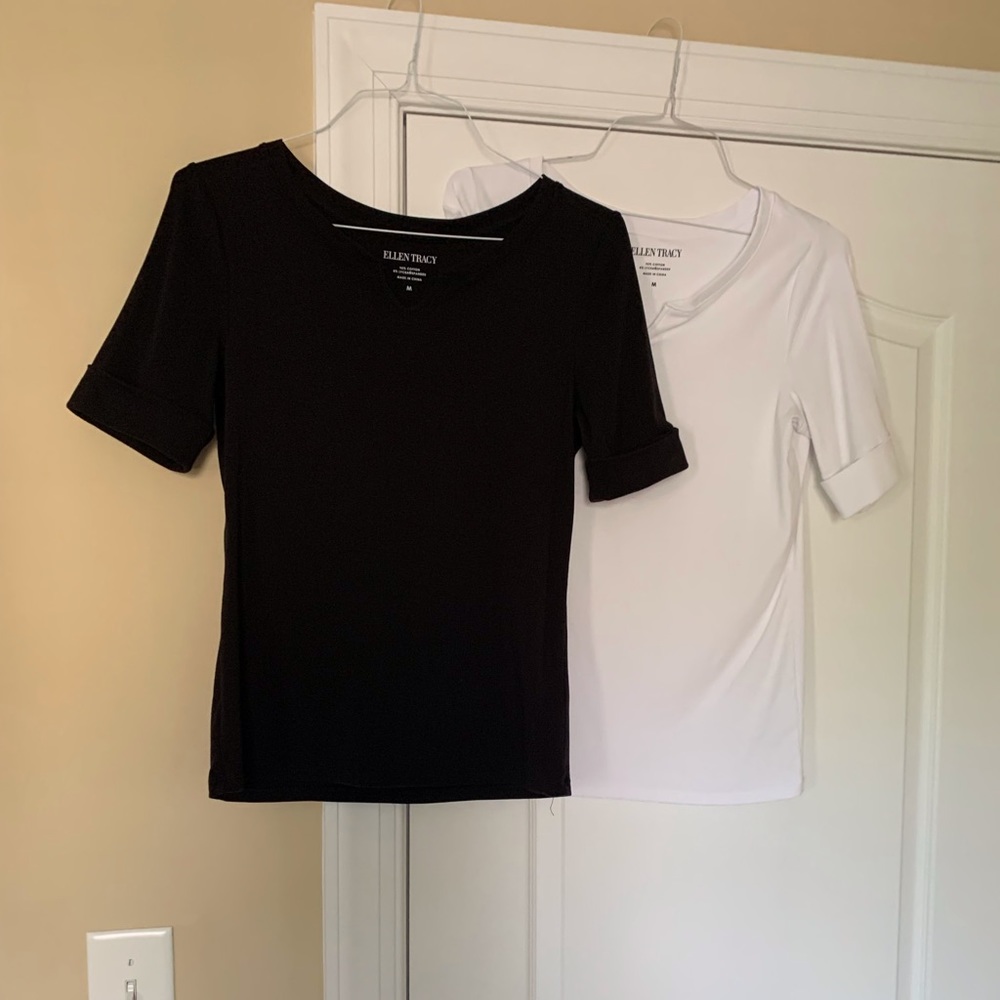 Black and white knit shirts